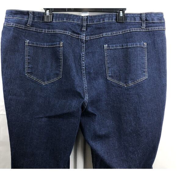 Ashley Stewart Denim Jeans Women Plus 26W Dark Blue Stretch Cotton Straight Leg - Picture 12 of 12